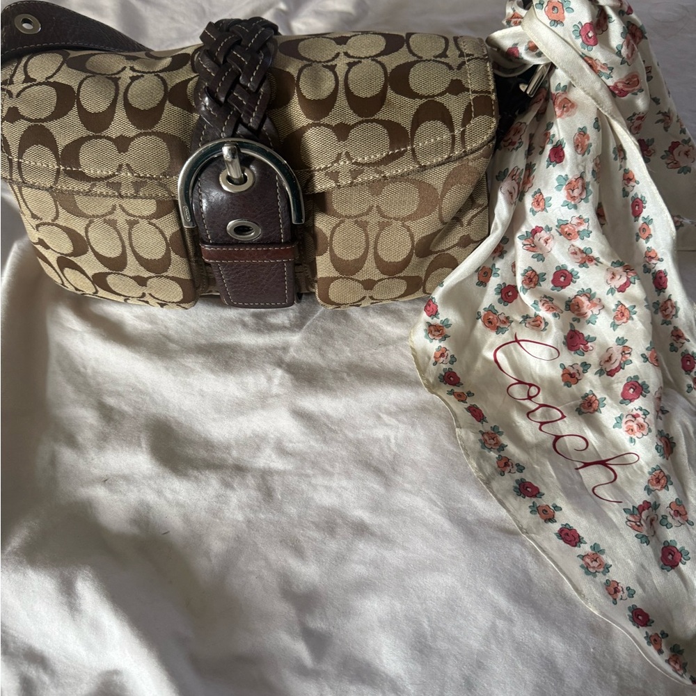 Coach Brown Signature Shoulder Bag